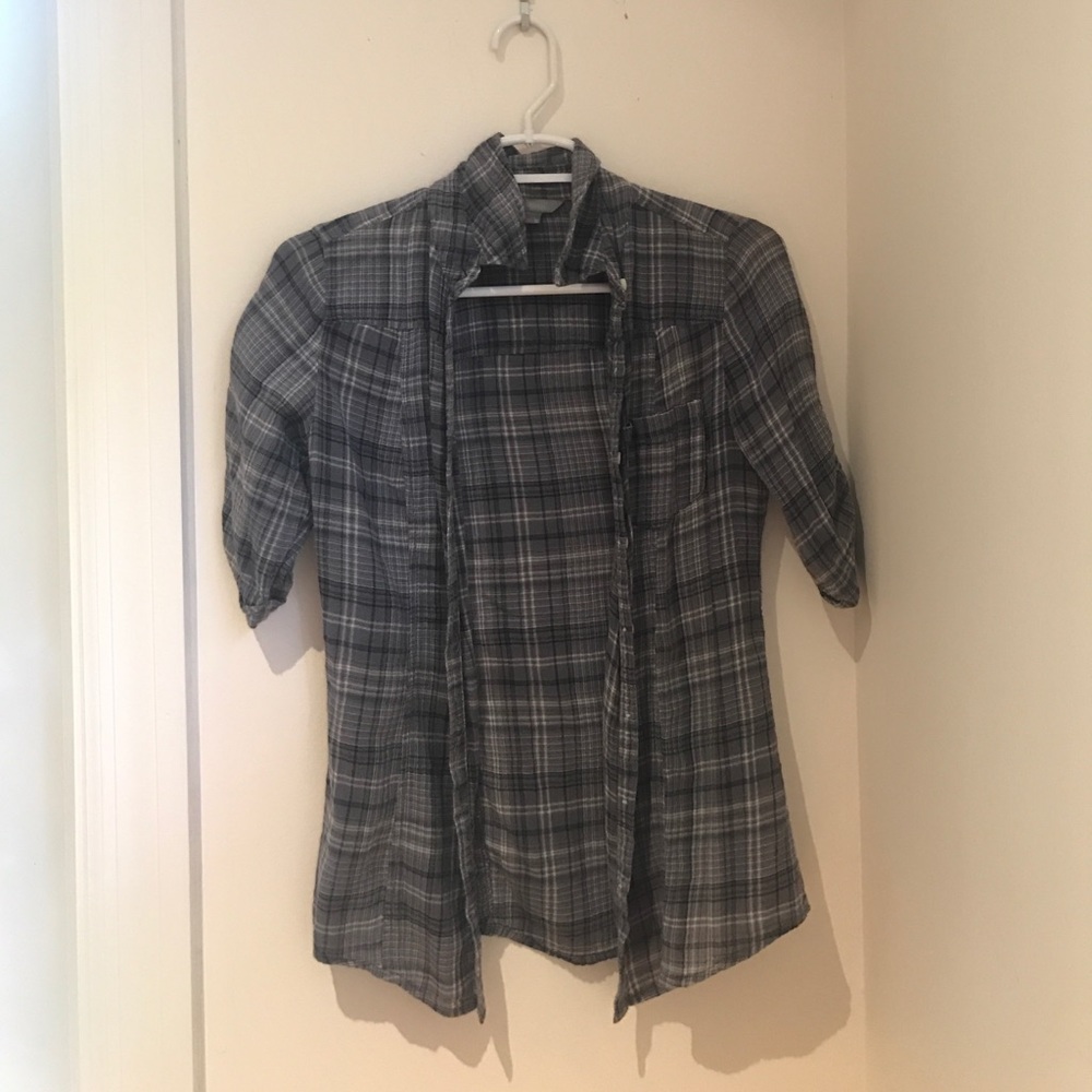 Rubbish gray short sleeve flannel