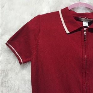 RED PREPPY ZIP UP TOP