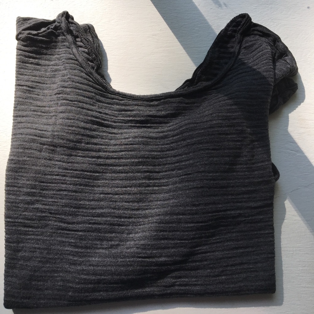BR wide boat neck top in grey, size XS