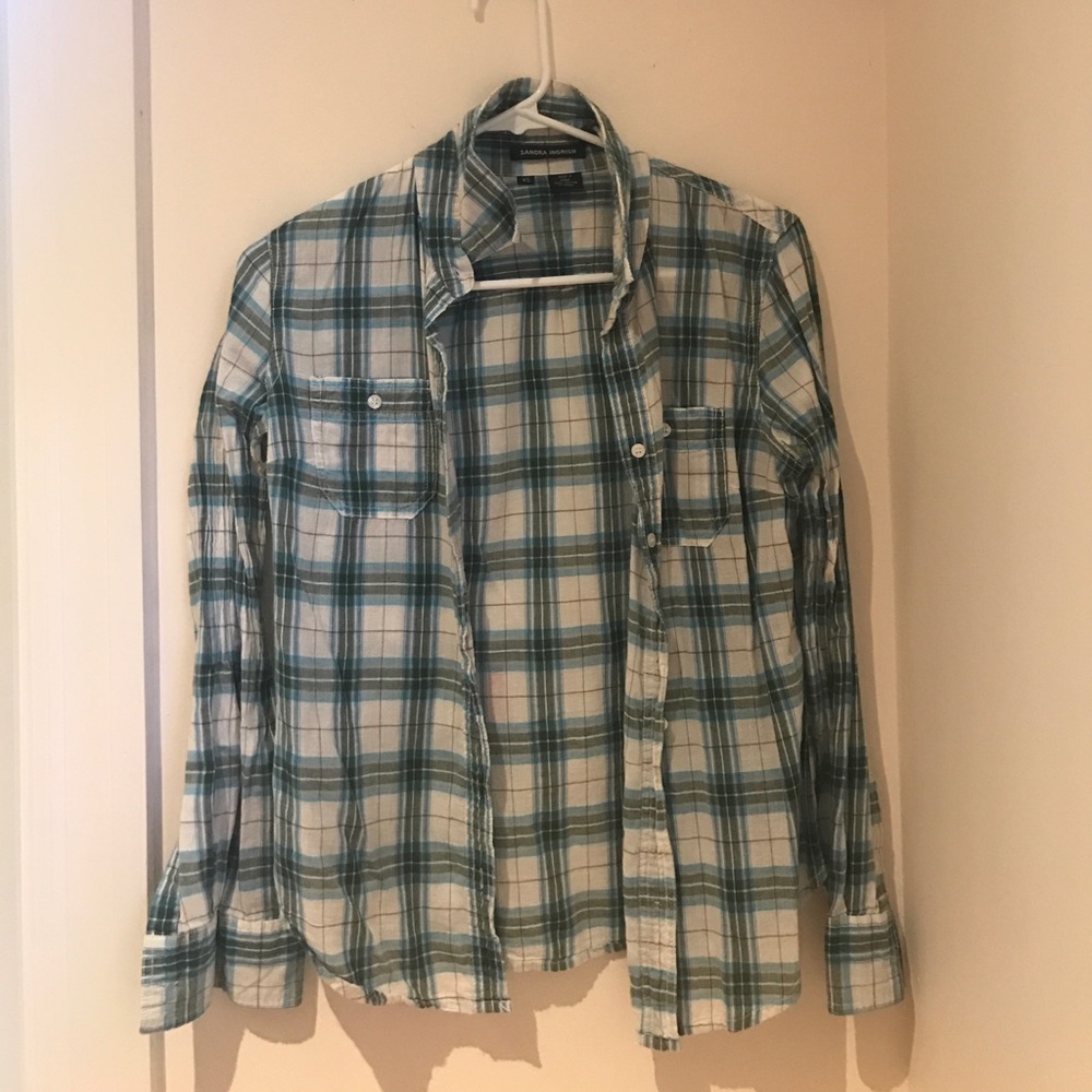 Sandra Ingrid blue & green flannel
