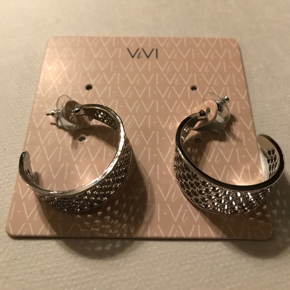 Honeycomb Hoop-Silver
