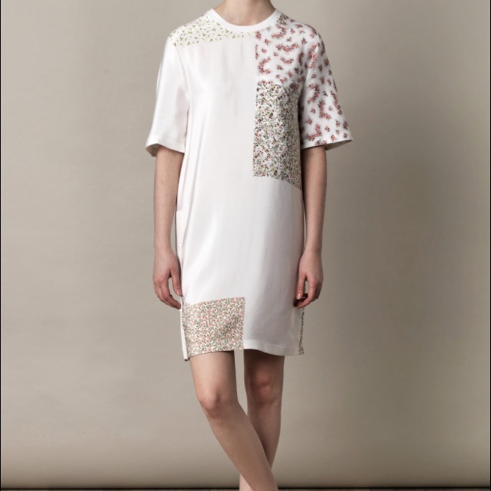 Phillip Lim 3.1 ditsy patchwork shirt dress navy