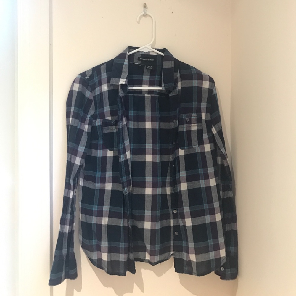Sandra Ingrish blue & purple & white flannel