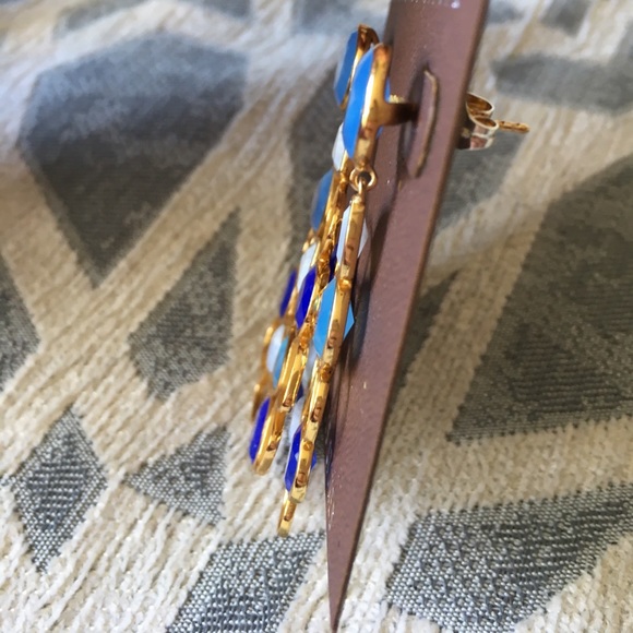 Argento Vivo Multicolor Blue Gem and Gold Earrings - Picture 3 of 6