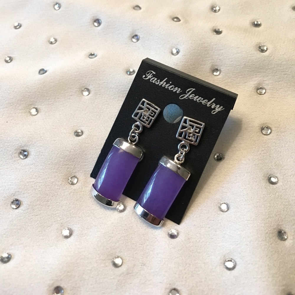 Purple Gem Fashion Jewelry Earrings from Hong Kong