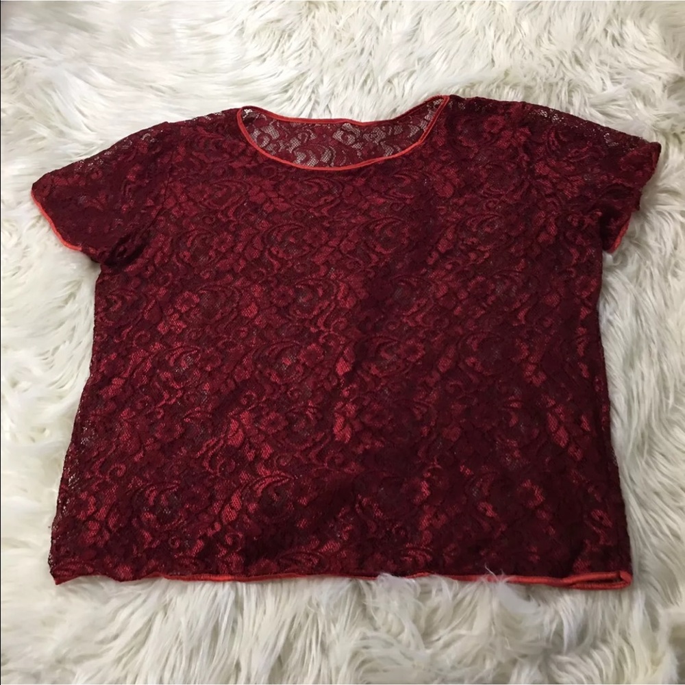 American Apparel sheer lace top