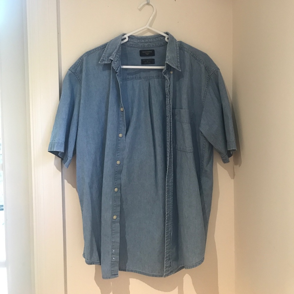Dockers Men's short sleeve blue button down