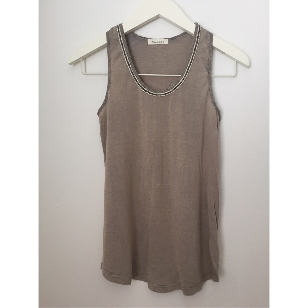 ANGL - Washed Tank Top with Beads