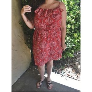 Red bandana patterned summer dress