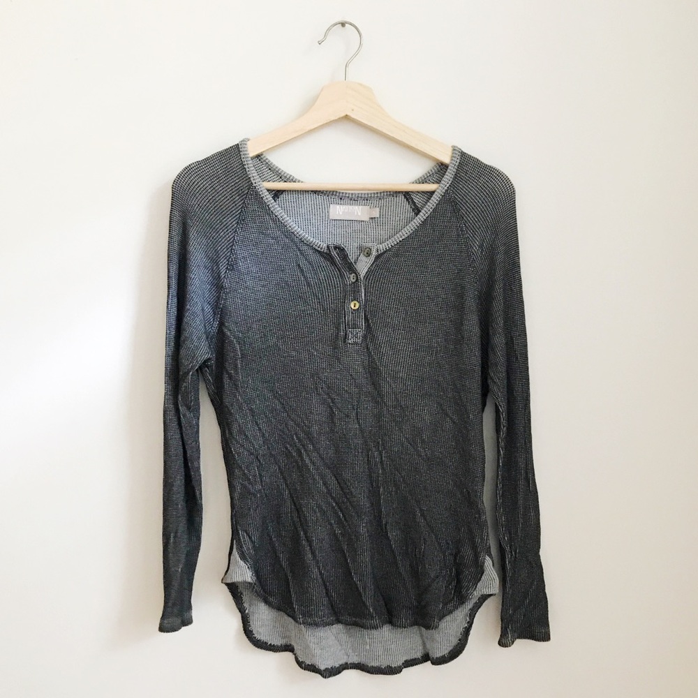 Nation LTD Thermal Henley in Navy and White