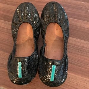 Tieks black patent flats