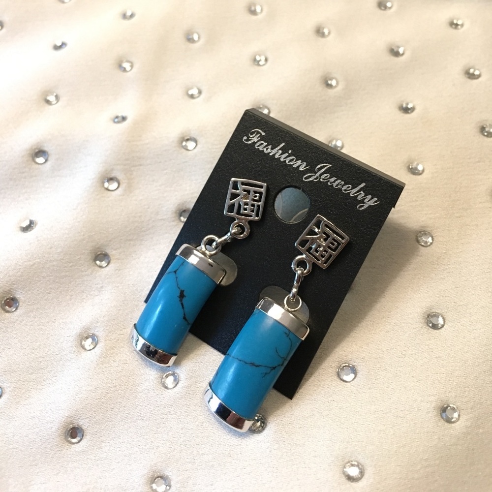 Dark Turquoise Fashion Jewelry Earrings from HK