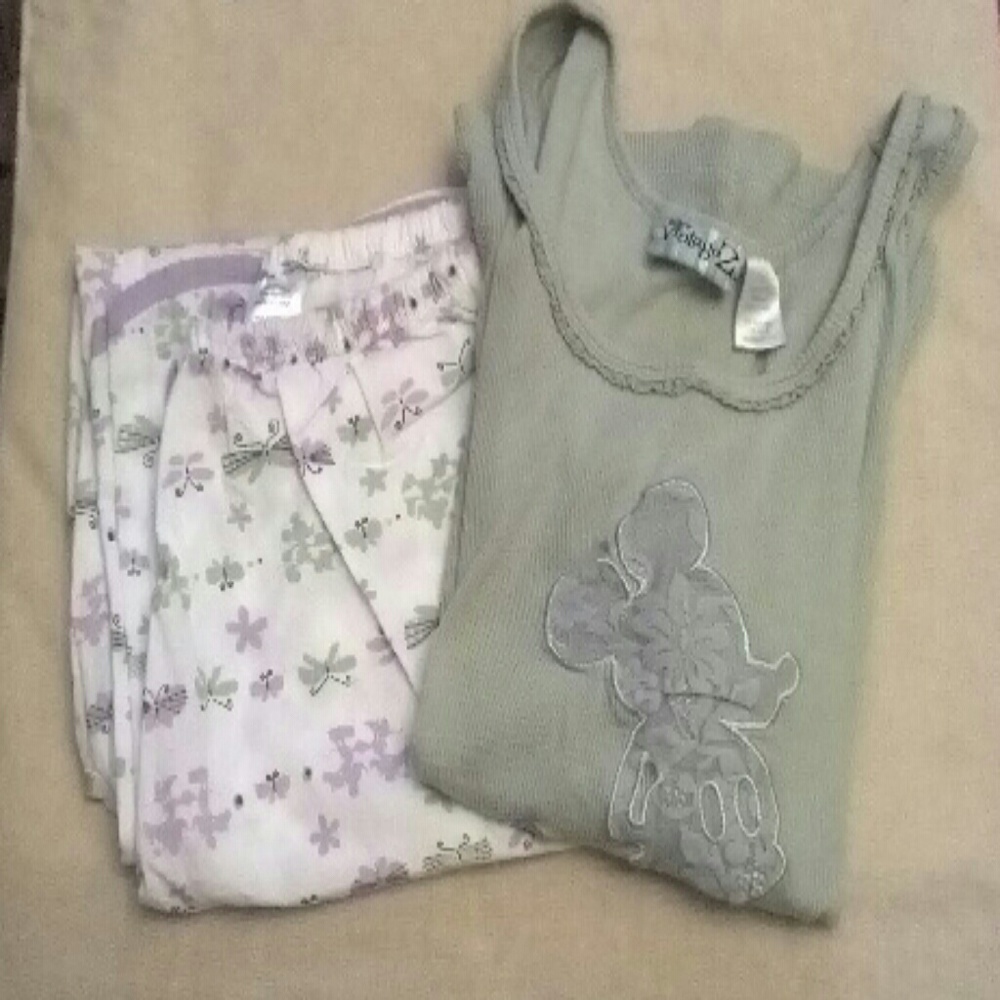Disney Vintage 2 Pajamas Set Top and Bottoms