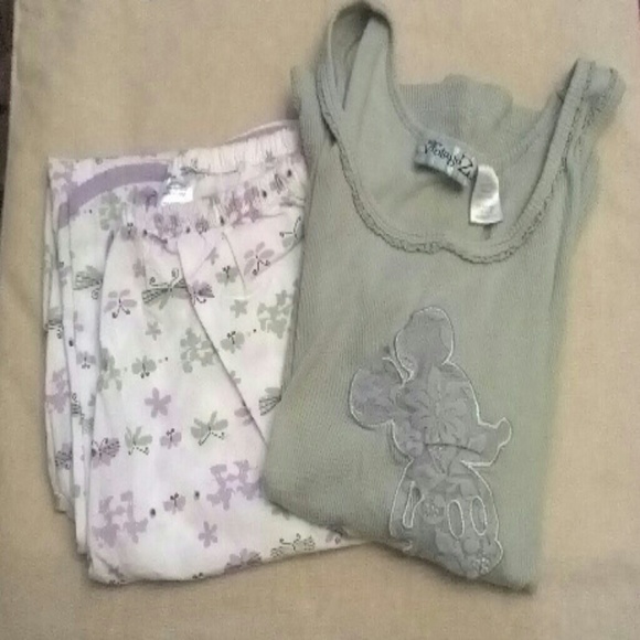 Disney Vintage 2 Pajamas Set Top and Bottoms - Picture 1 of 5