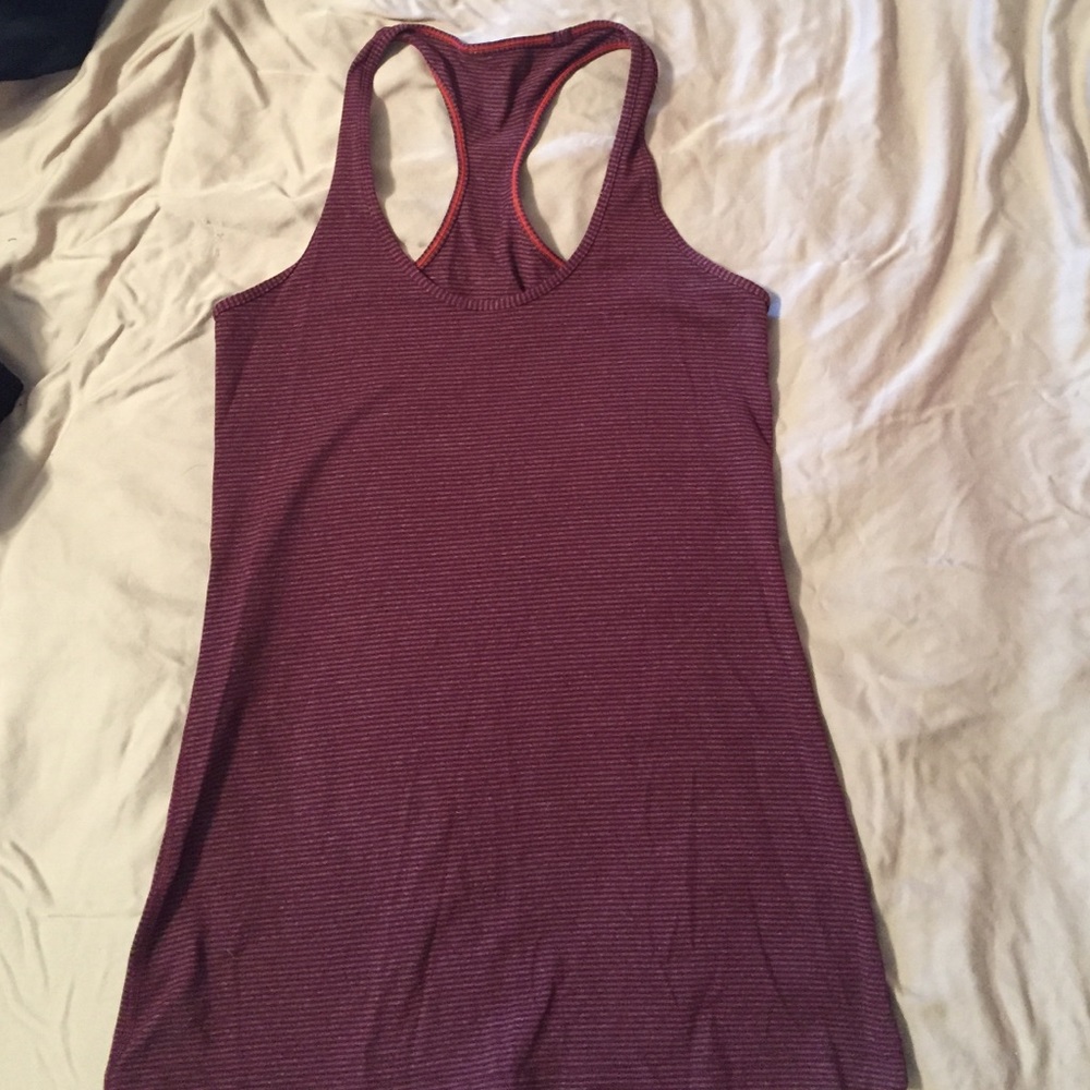 Lululemon Bordeaux Burgundy Stripe Cool Racerback8