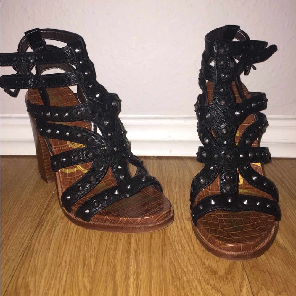 Sam Edelman - Keith, Black Open-Toe Heels