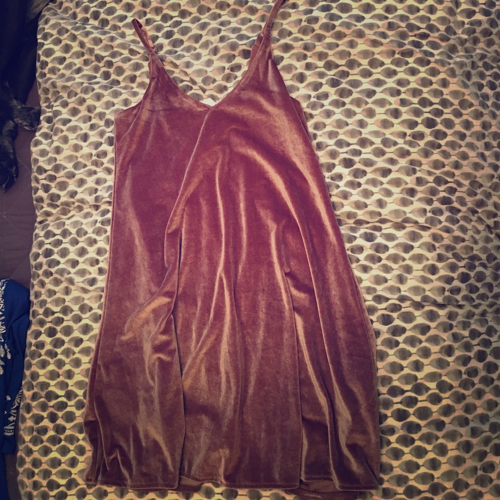 Pink velvet dress