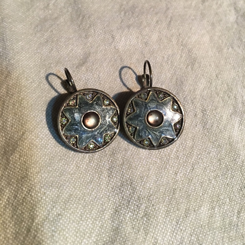 Blue and green earrings