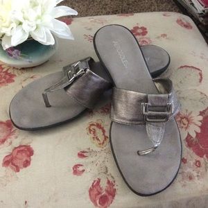 Aerosoles Silver Metallic Sandals