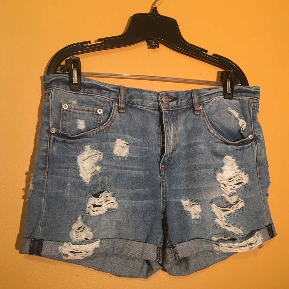 Love culture ripped jean shorts