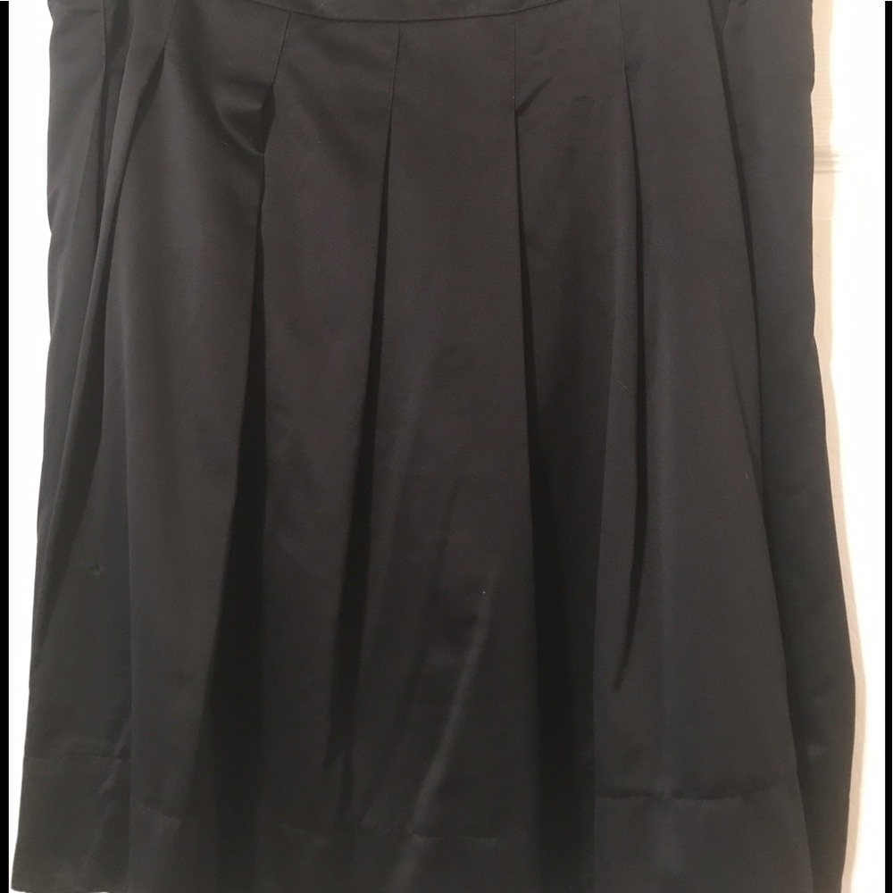 Great a line pleated satiny black skirt