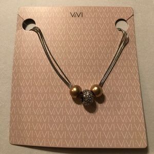 Silver , Gold & Crystal Ball Necklace