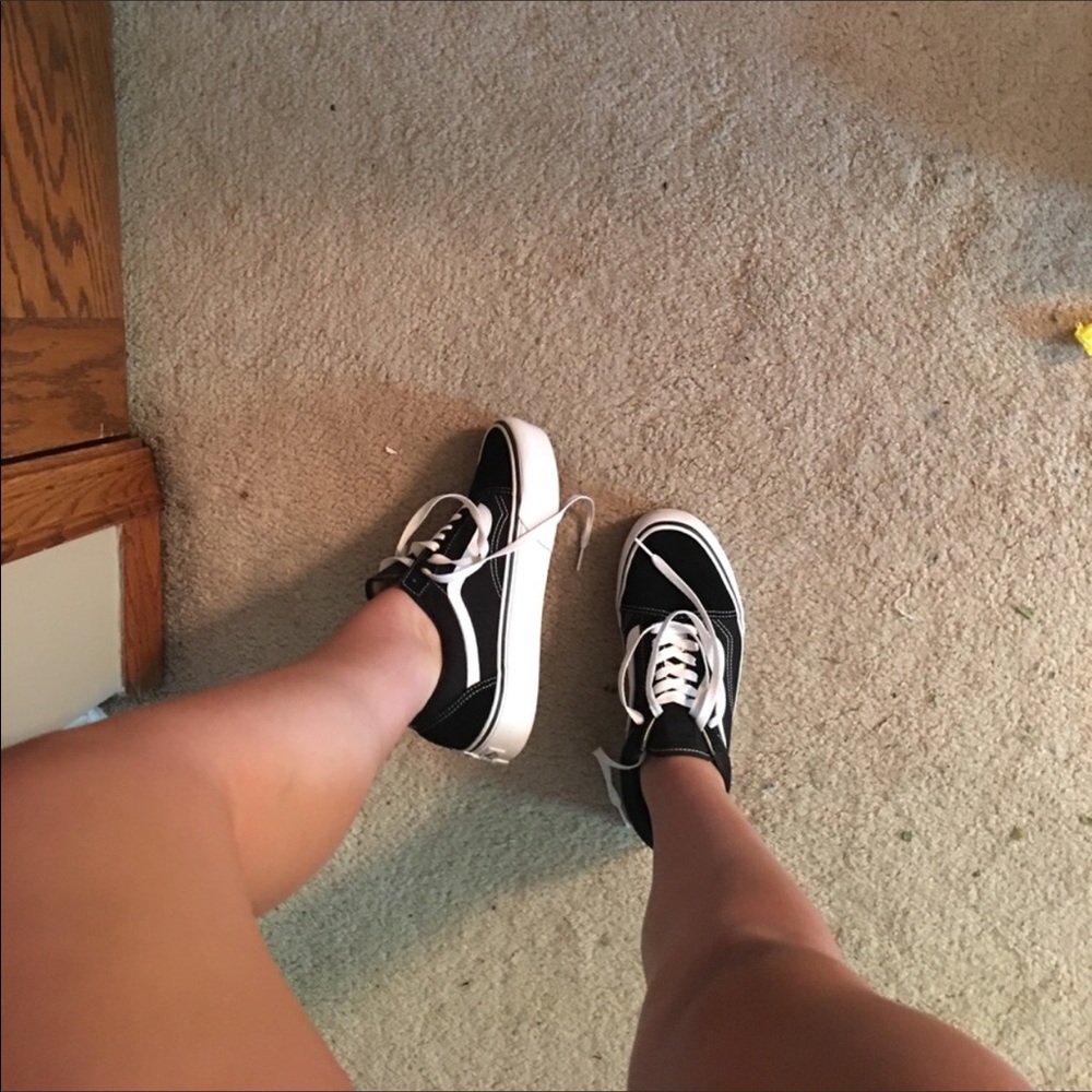 Black Platform Vans