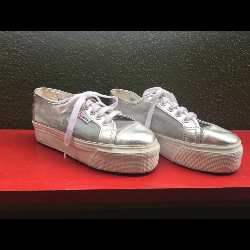 Silver metallic Superga Shoes 8