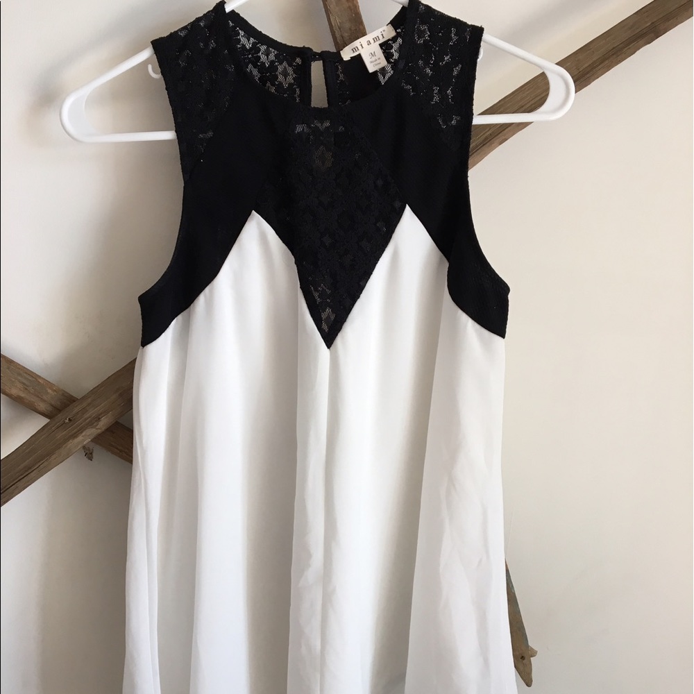 Black and white blouse