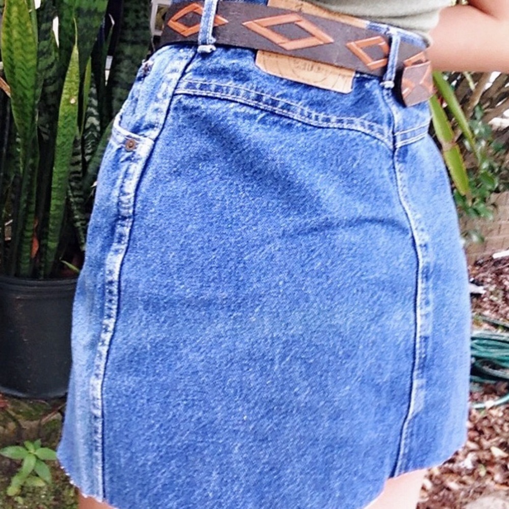 Vintage High Waist Jean Skirt