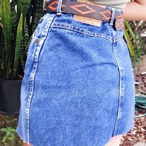Vintage High Waist Jean Skirt