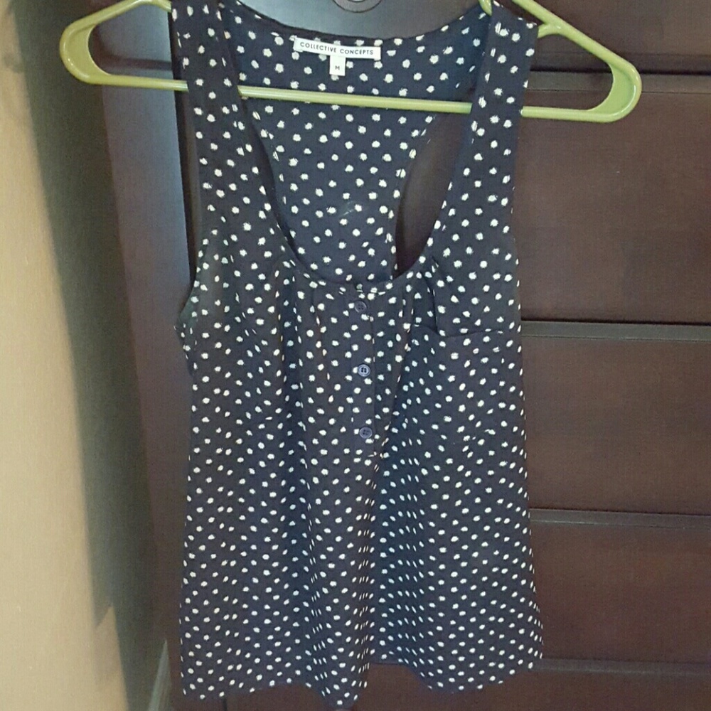 Collective Concepts polka dot racerback tank.