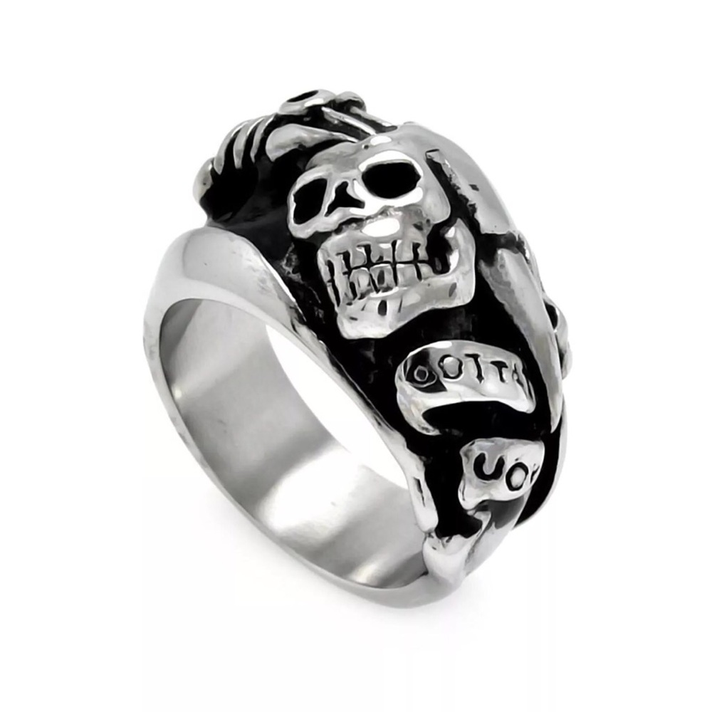 *NWT* Men's Steel Skull Dagger Ring Size 11