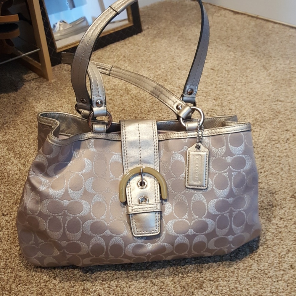 Silver Coach Bag