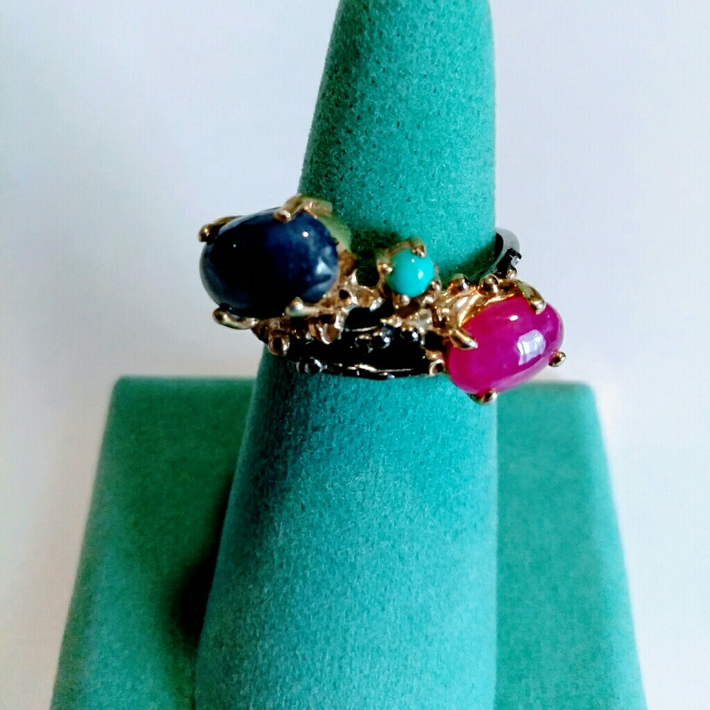 NWT Ruby & Sapphire Sterling Silver Ring