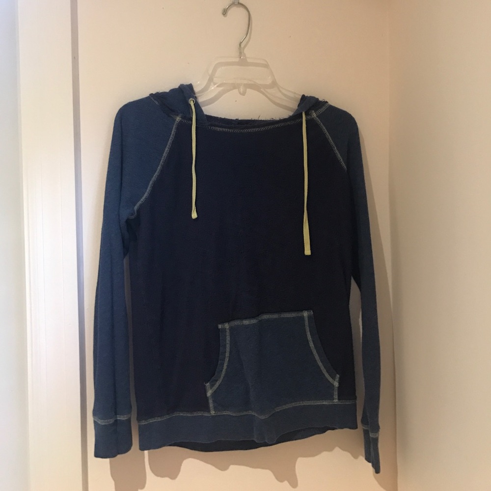 BP hoodie blue with neon yellow accents