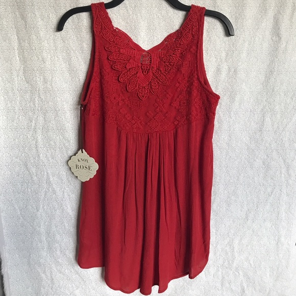 💘SOLD💘Boho Crochet High Low Top - Picture 2 of 6