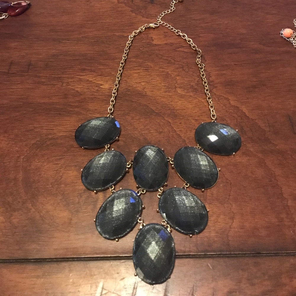 Black necklace with gold chain!!