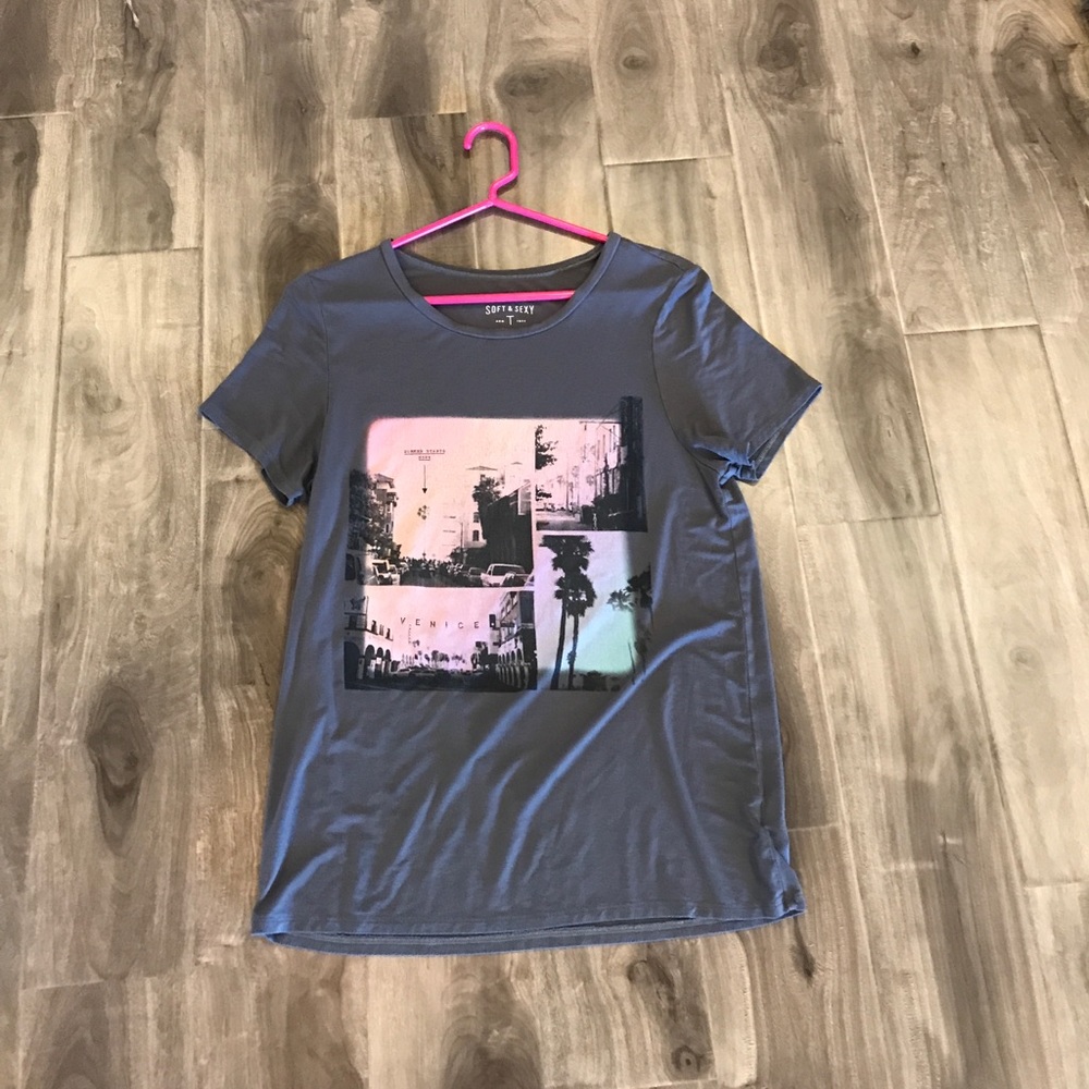 soft grey summer starts here tee