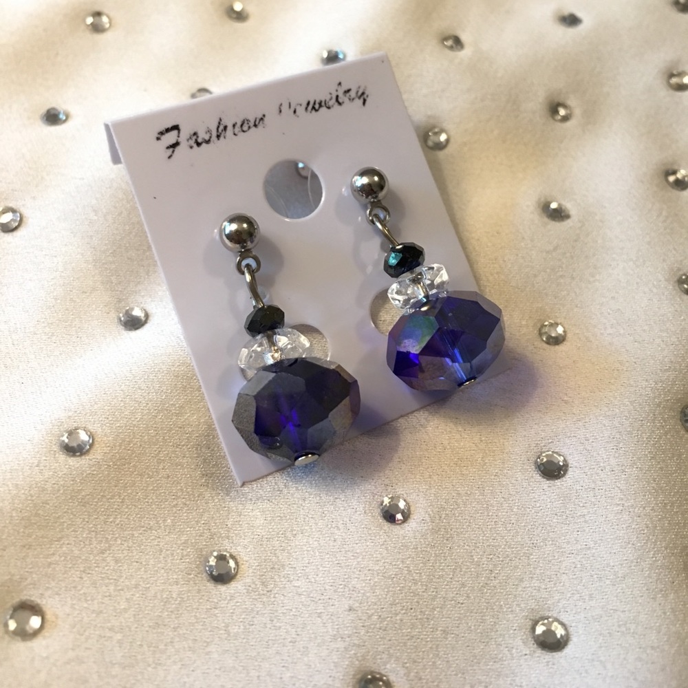 Germany Swarovski-Style Crystal Dangling Earrings