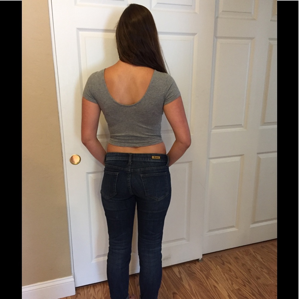 Brandy Melville grey scoop neck short sleeve