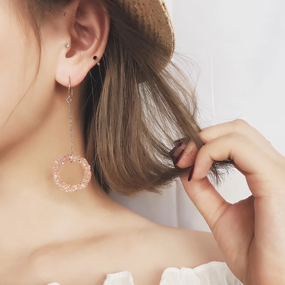 ✨Summer Crystal circle earrings