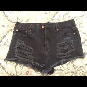 High waisted back jean shorts Forever 21