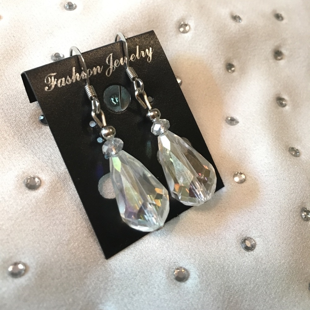 German Swarovski-Style Crystal Teardrop Earrings