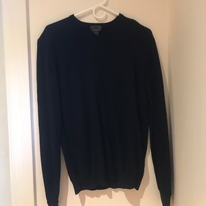 H&M black merino wool v-neck sweater