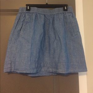 LOFT chambray flare mini skirt