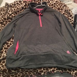 Grey and pink Adidas pullover XL