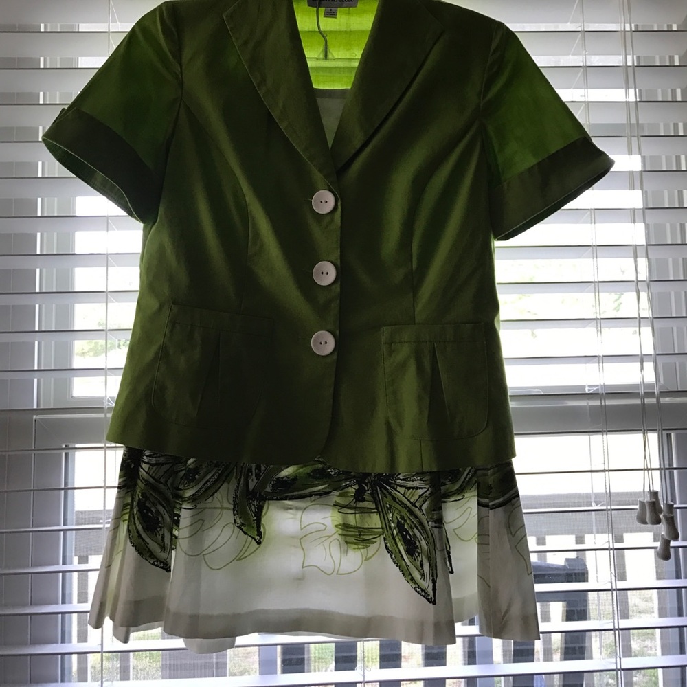 Jacket and skirt set by Danny & Nicole.