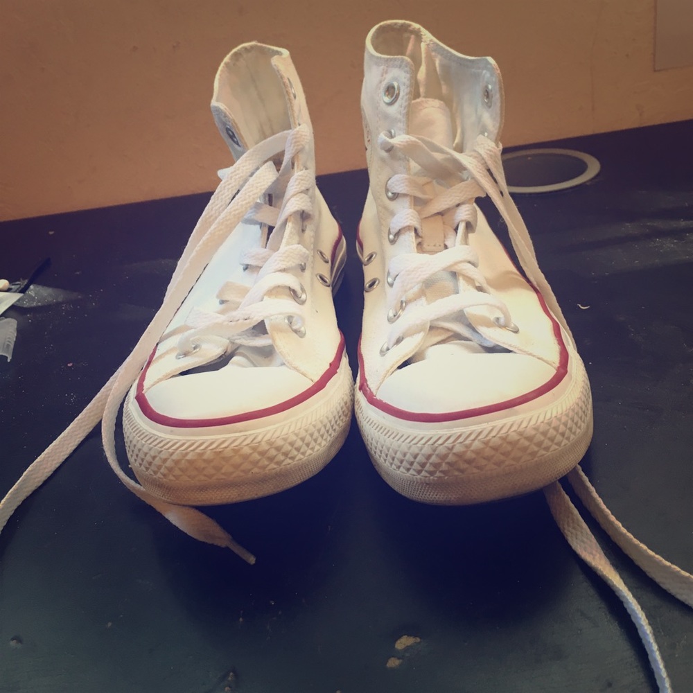 White ivory chuck Taylor converse high top