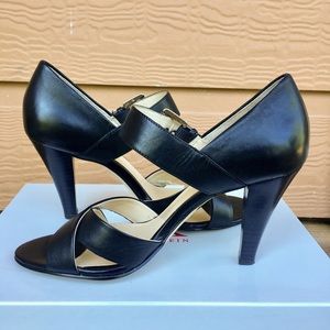 Anne Klein Black Leather Heels